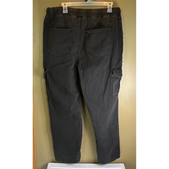 SO! Super High Rise Jogger Black Elastic Waist 17/33 100% Cotton Juniors Jeans - Picture 3 of 5